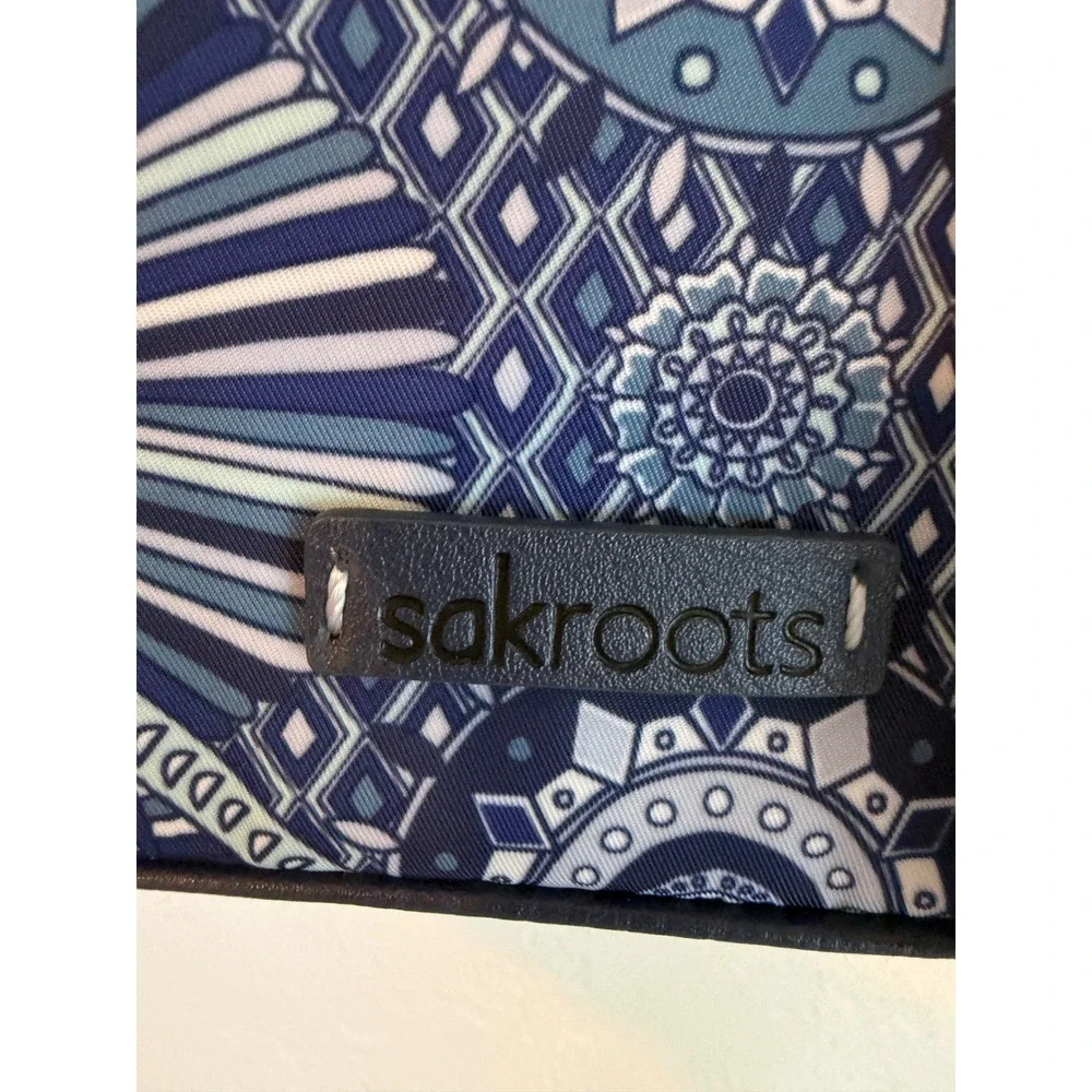 Sakroots Navy White Loyola Blue Wonderlust Geometric Backpack Boho Travel School